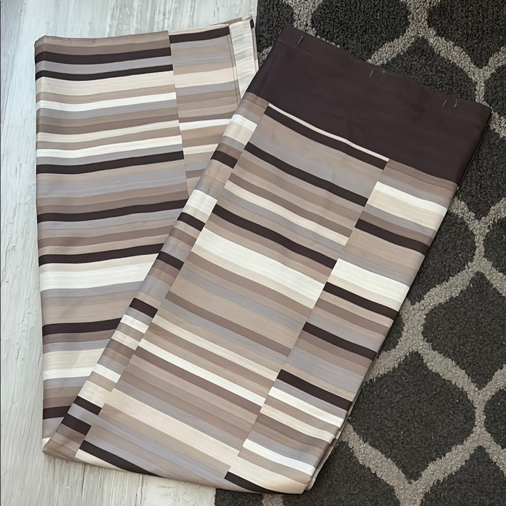 Striped Brown and Cream Shower Curtain